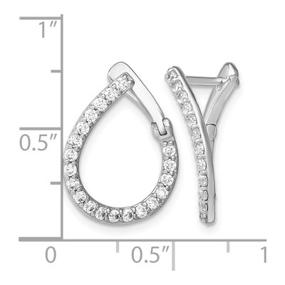 14K White Gold 5/8 ct tw 19mm Lab-Grown Diamond Huggie Hoop Earrings – view 5