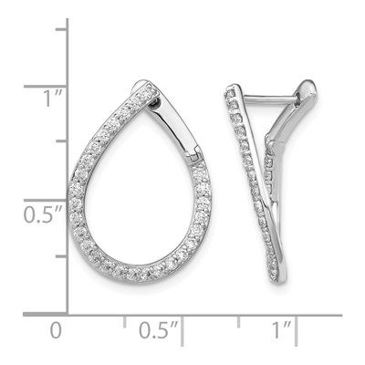 14K White Gold 3/4 ct tw 23mm Lab-Grown Diamond Huggie Hoop Earrings – view 5