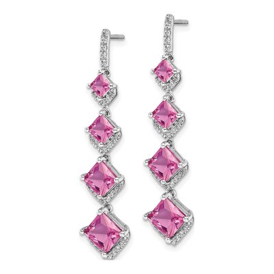 14K White Gold 1/3 ct tw Lab-Grown Diamond Dangle Earrings – view 2