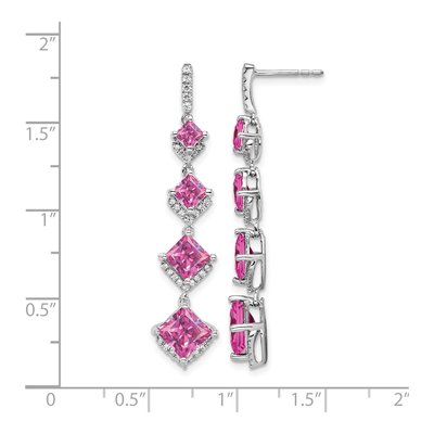 14K White Gold 1/3 ct tw Lab-Grown Diamond Dangle Earrings – view 4