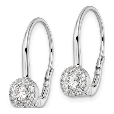 14K White Gold 3/4 ct tw Lab-Grown Diamond Leverback Earrings – view 3
