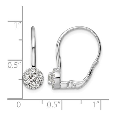 14K White Gold 3/4 ct tw Lab-Grown Diamond Leverback Earrings – view 5