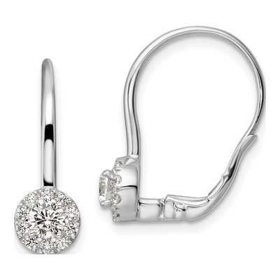 14K White Gold 3/4 ct tw Lab-Grown Diamond Leverback Earrings