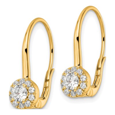 14K Yellow Gold 3/4 ct tw Lab-Grown Diamond Leverback Earrings – view 3