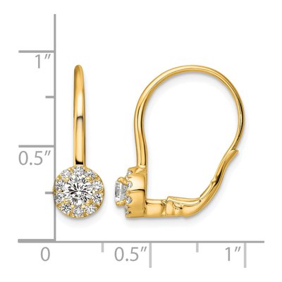 14K Yellow Gold 3/4 ct tw Lab-Grown Diamond Leverback Earrings – view 5