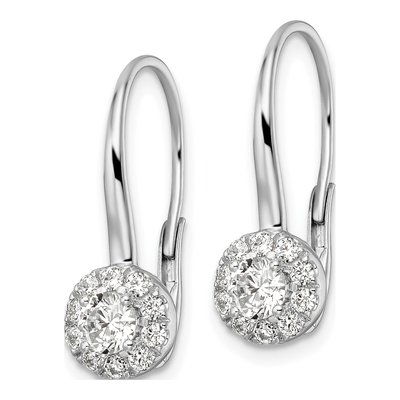 14K White Gold 1 ct tw Lab-Grown Diamond Leverback Earrings – view 3