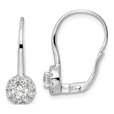 14K White Gold 1 ct tw Lab-Grown Diamond Leverback Earrings