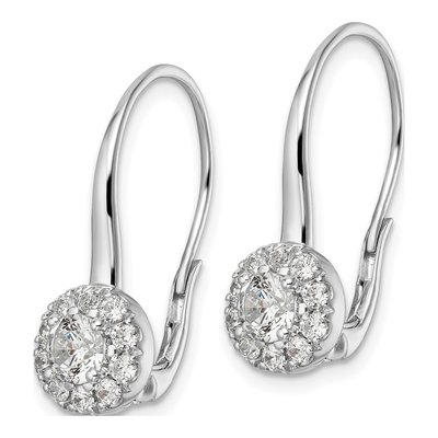 14K White Gold 1 1/2 ct tw Lab-Grown Diamond Leverback Earrings – view 3