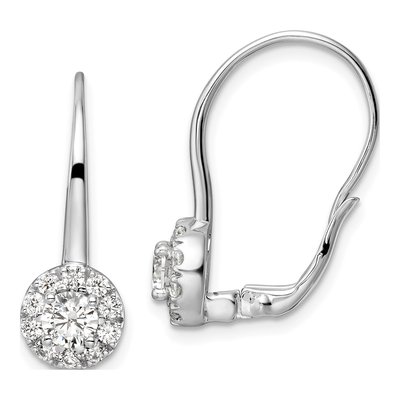 14K White Gold 1 1/2 ct tw Lab-Grown Diamond Leverback Earrings