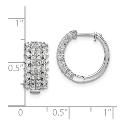 14K White Gold 1 ct tw 15mm Lab-Grown Diamond Huggie Hoop Earrings – view 4