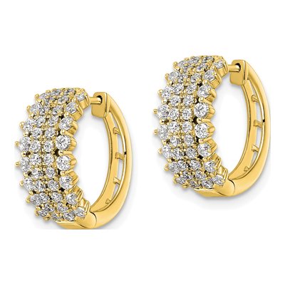 14K Yellow Gold 1 ct tw 15mm Lab-Grown Diamond Huggie Hoop Earrings – view 2