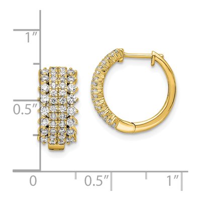 14K Yellow Gold 1 ct tw 15mm Lab-Grown Diamond Huggie Hoop Earrings – view 4