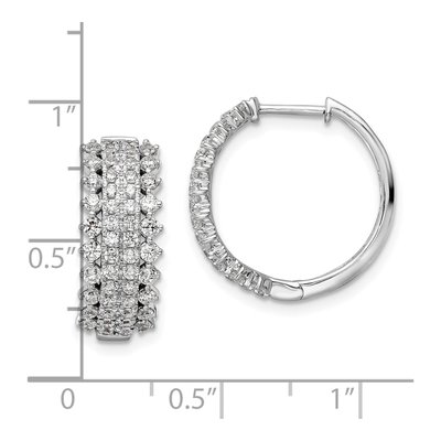 14K White Gold 1 1/2 ct tw 19mm Lab-Grown Diamond Huggie Hoop Earrings – view 5