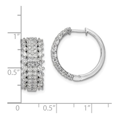 14K White Gold 2 ct tw 20mm Lab-Grown Diamond Huggie Hoop Earrings – view 4