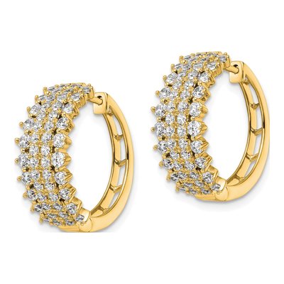 14K Yellow Gold 2 ct tw 20mm Lab-Grown Diamond Huggie Hoop Earrings – view 3