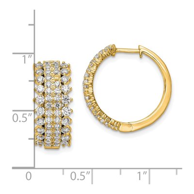 14K Yellow Gold 2 ct tw 20mm Lab-Grown Diamond Huggie Hoop Earrings – view 5
