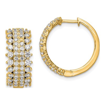14K Yellow Gold 2 ct tw 20mm Lab-Grown Diamond Huggie Hoop Earrings