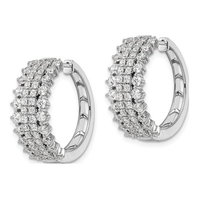14K White Gold 2 1/2 ct tw 22mm Lab-Grown Diamond Huggie Hoop Earrings – view 2
