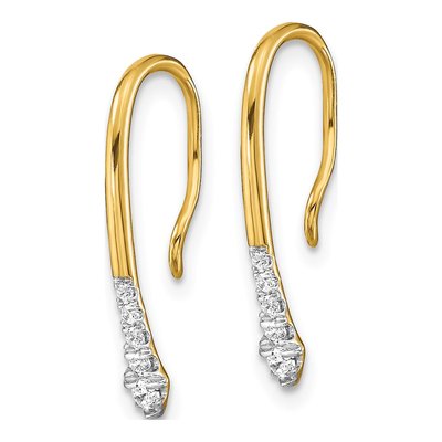 10K Yellow Gold 1/8 ct tw Diamond Wire Threader Earrings – view 2