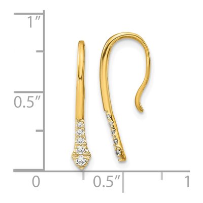 10K Yellow Gold 1/8 ct tw Diamond Wire Threader Earrings – view 4
