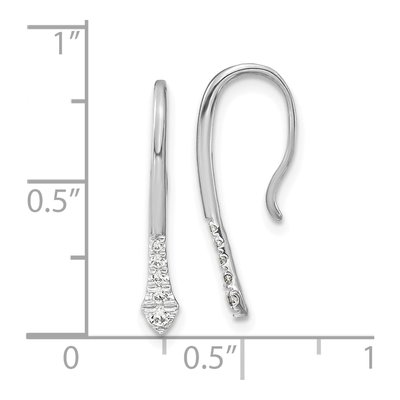 14K White Gold 1/8 ct tw Diamond Threader Earrings – view 4