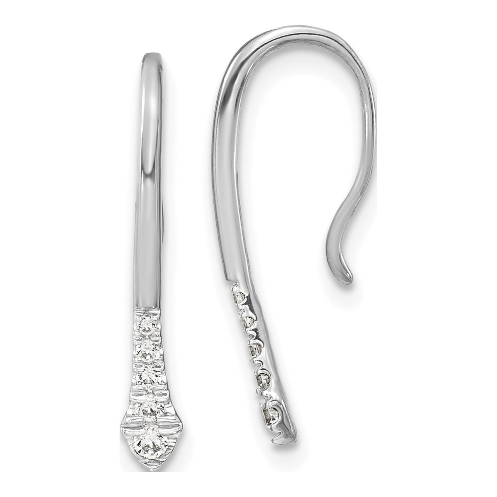 14K White Gold Diamond Drop Threader Earrings