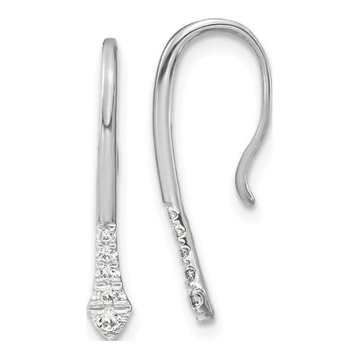 14K White Gold 1/8 ct tw Diamond Threader Earrings