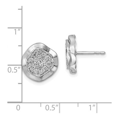14K White Gold 5/8 ct tw 2.4mm Round Diamond Pave Circle Stud Earrings – view 3