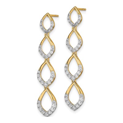 14K Yellow Gold 1/2 ct tw Diamond Dangle Earrings – view 2