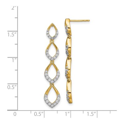 14K Yellow Gold 1/2 ct tw Diamond Dangle Earrings – view 3