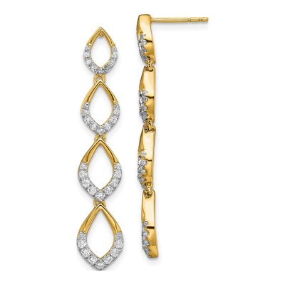 14K Yellow Gold 1/2 ct tw Diamond Dangle Earrings
