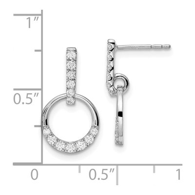 14K White Gold 3/8 ct tw Diamond Circle Dangle Earrings – view 4