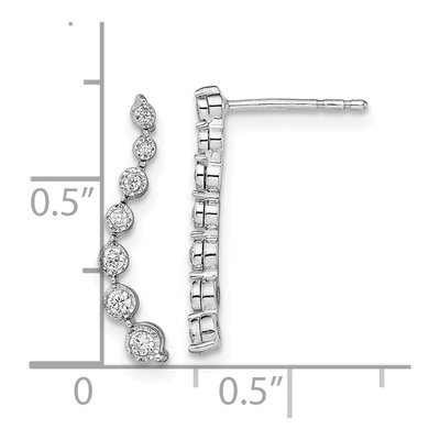 10K White Gold Diamond Journey Drop Earrings – view 4