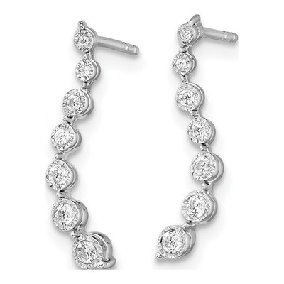 14K White Gold 1/6 ct tw Diamond Journey Dangle Earrings – view 2