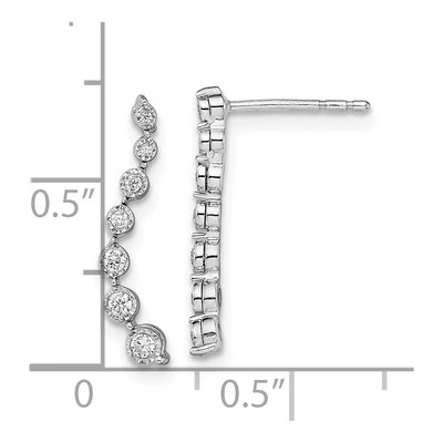 14K White Gold 1/6 ct tw Diamond Journey Dangle Earrings – view 4