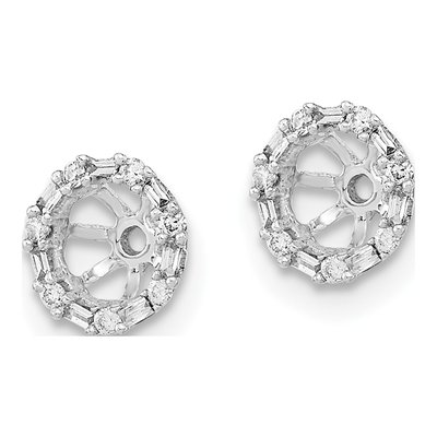 10K White Gold 1/10 ct tw Diamond Earring Jackets – view 2