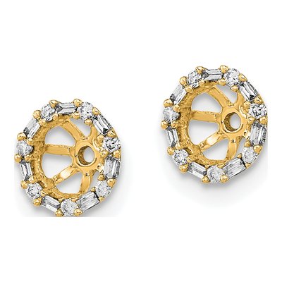 14K Yellow Gold 1/10 ct tw Diamond Circle Earring Jackets – view 2