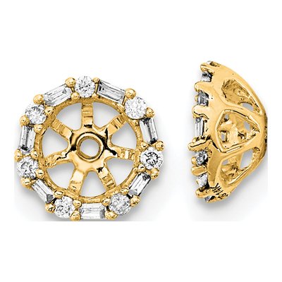 14K Yellow Gold 1/10 ct tw Diamond Circle Earring Jackets