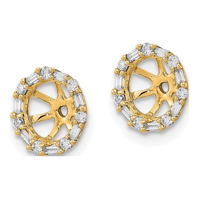 14K Yellow Gold 1/5 ct tw Diamond Circle Earring Jackets – view 2