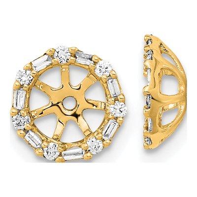 14K Yellow Gold 1/5 ct tw Diamond Circle Earring Jackets