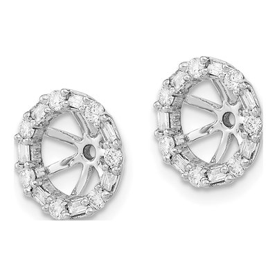 14K White Gold 1/3 ct tw Diamond Circle Earring Jackets – view 2
