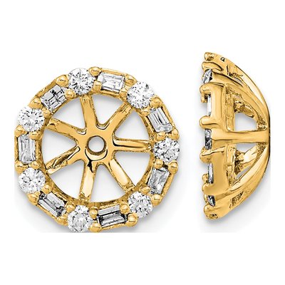 14K Yellow Gold 1/3 ct tw Diamond Circle Earring Jackets