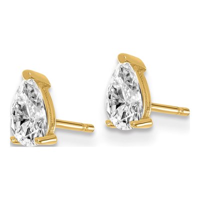 14K Yellow Gold 2/3 ct tw Lab-Grown Diamond Pear Stud Earrings – view 2