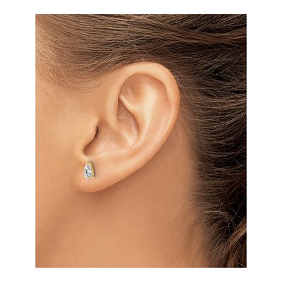 14K Yellow Gold 2/3 ct tw Lab-Grown Diamond Pear Stud Earrings – view 3
