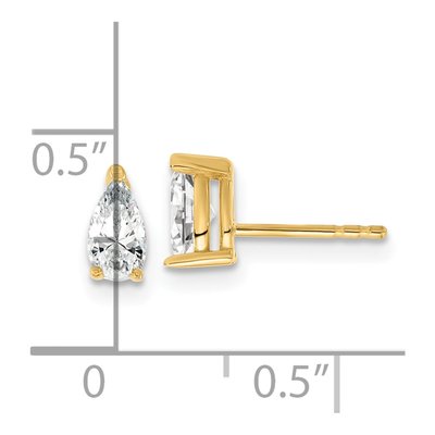 14K Yellow Gold 2/3 ct tw Lab-Grown Diamond Pear Stud Earrings – view 4