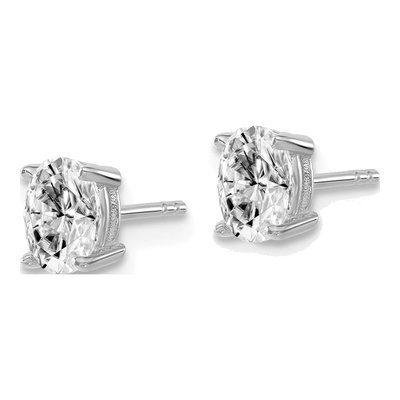 14K White Gold 5/8 ct tw Lab-Grown Diamond Oval Stud Earrings – view 3