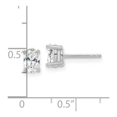 14K White Gold 5/8 ct tw Lab-Grown Diamond Oval Stud Earrings – view 6