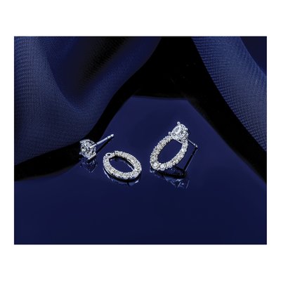 14K White Gold 5/8 ct tw Lab-Grown Diamond Oval Stud Earrings – view 7
