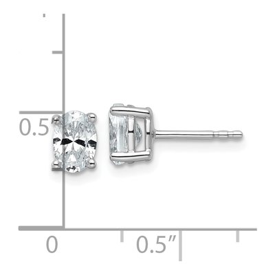 14K White Gold 1 ct tw Lab-Grown Diamond Oval Stud Earrings – view 5