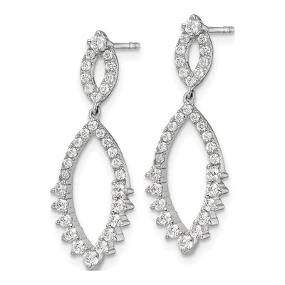 14K White Gold 3/4 ct tw Lab-Grown Diamond Dangle Earrings – view 3